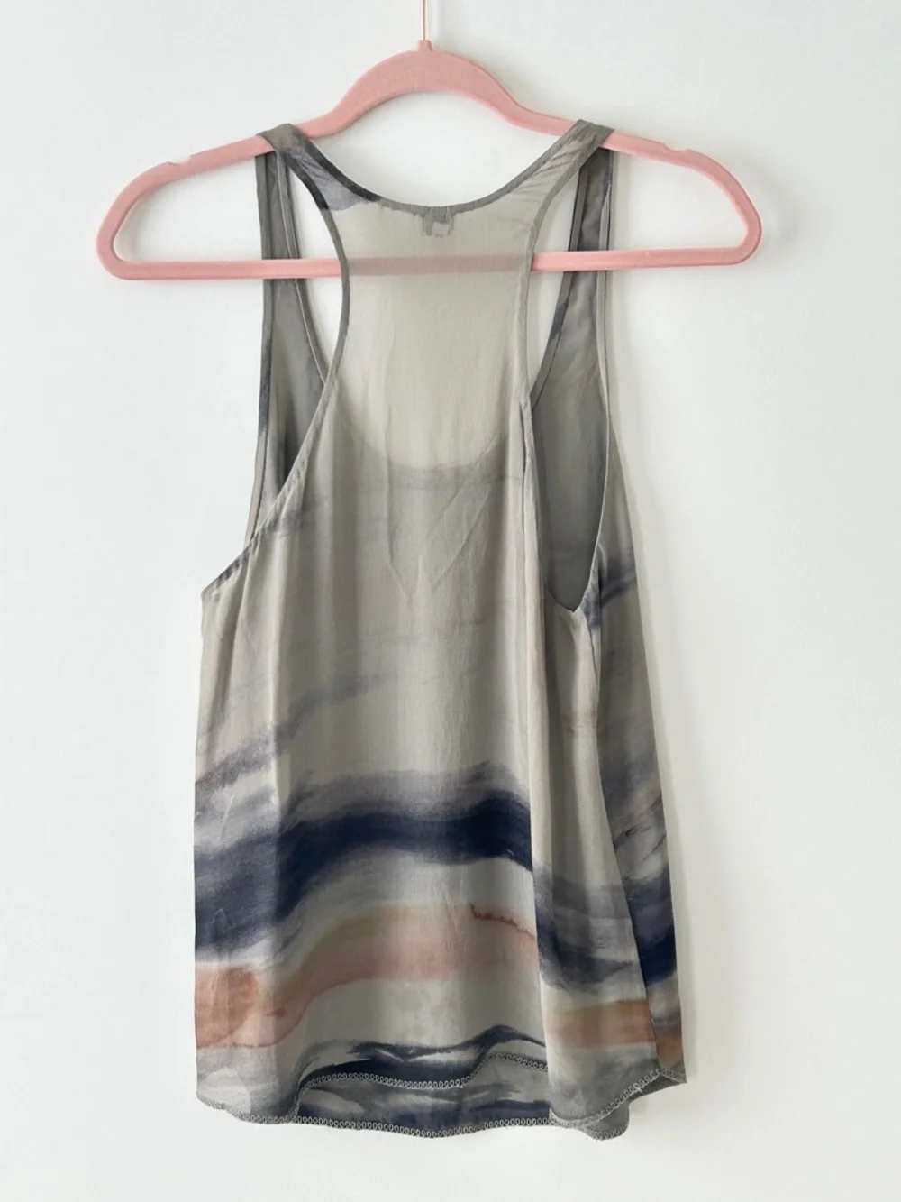 Aritzia Wilfred 100% Silk Watercolor Tank Top